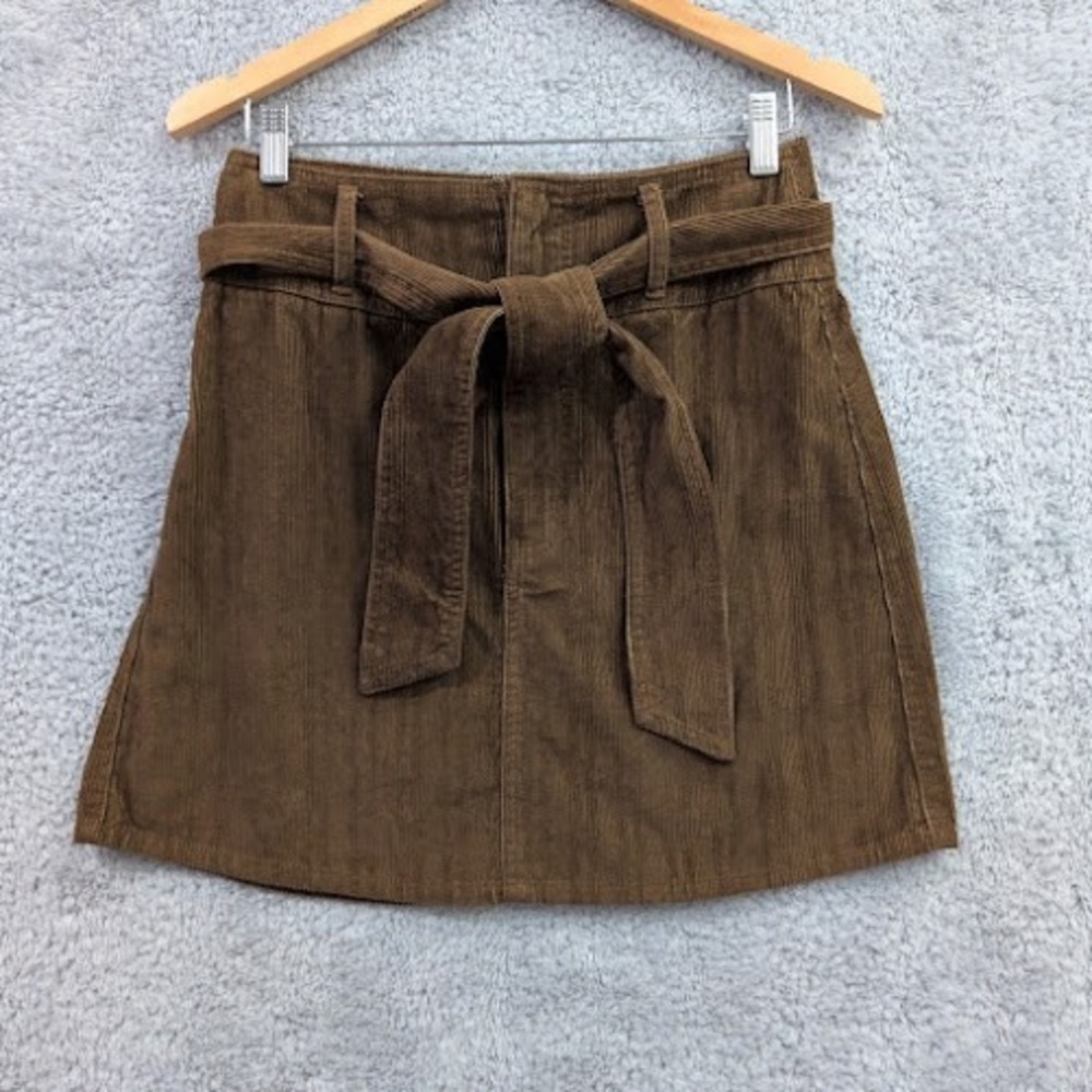REWASH Corduroy Mini Skirt‎ Belted Junior's Size 9 Brown Cotton A-Line